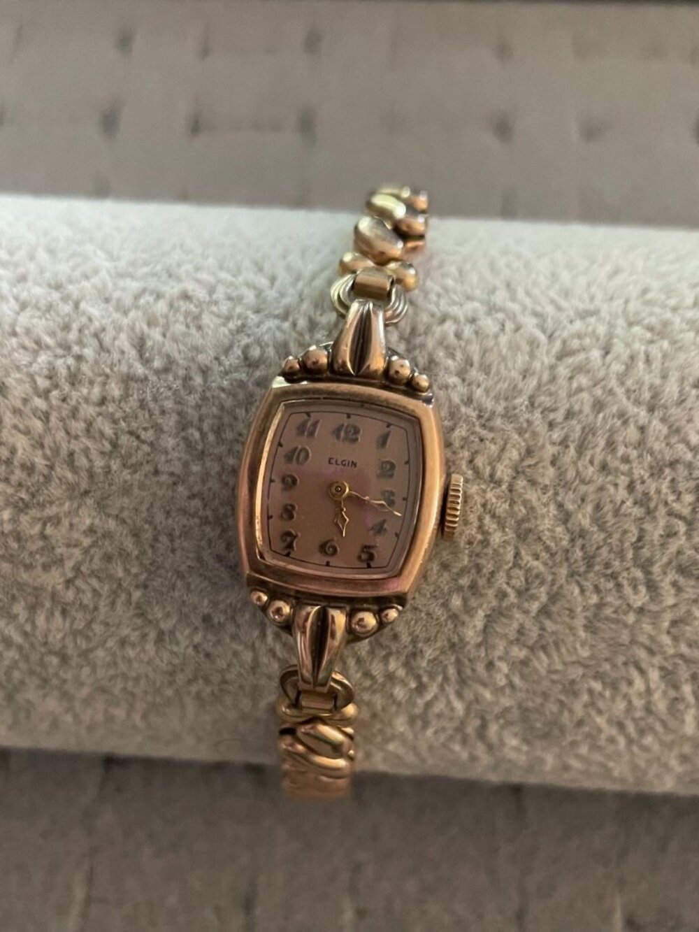 Vintage Gold Watch Elgin 1940s Deco Mid Century 10k Gold Filled Not Working - Picture 2 of 9